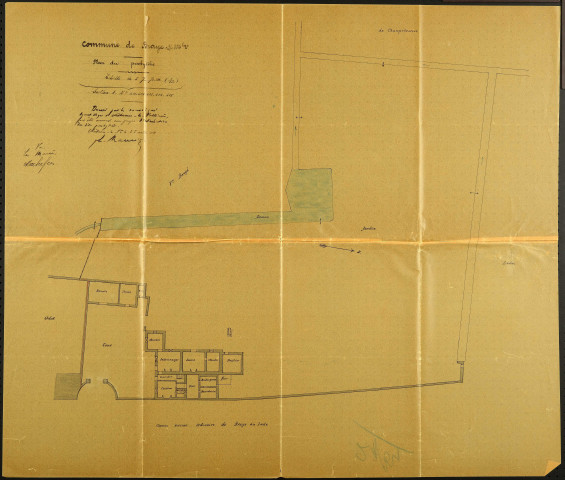 Plan du presbytère pour un projet d'aliénation (1908).