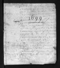 Collection du greffe. Baptêmes, mariages, sépultures, 1699 - L'année 1698 est lacunaire dans cette collection