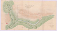 Plan aquarellé de l'usine de la Haute-Roche (16 juin 1825)