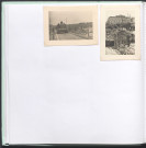 Passerelle provisoire sur le Pont Wilson avec un char et véhicules militaires.