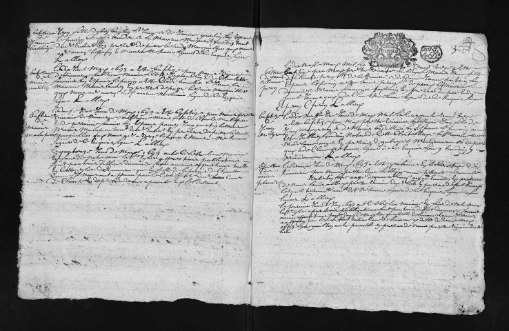 Collection du greffe. Baptêmes, mariages, sépultures, 1693 - L'année 1692 est lacunaire dans cette collection