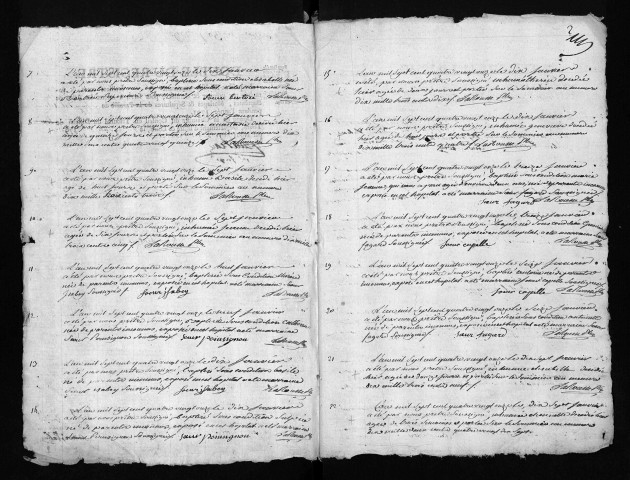 Baptêmes, sépultures, 1791 - L'année 1792 est lacunaire dans la collection du greffe
