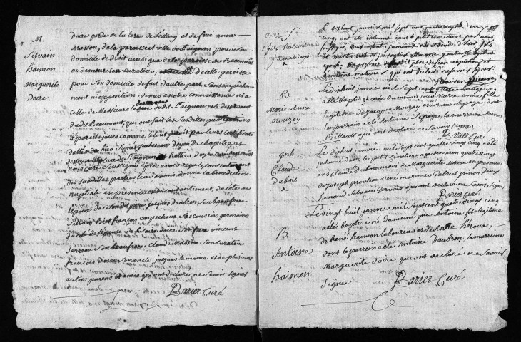 Collection du greffe. Baptêmes, mariages, sépultures, 1785