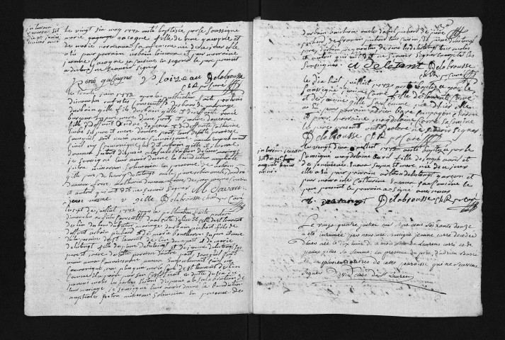 Collection du greffe. Baptêmes, mariages, sépultures, 1772