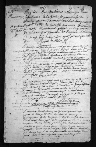 Baptêmes, mariages, sépultures, 1747
