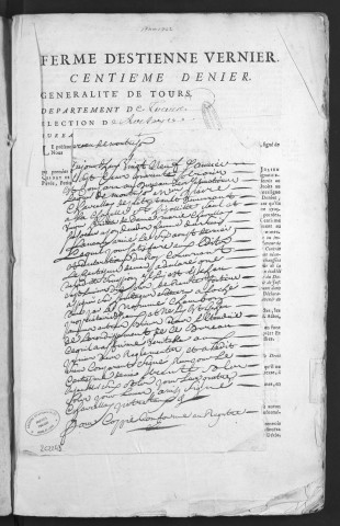 Centième denier et insinuations suivant le tarif (19 octobre 1740-20 février 1742)