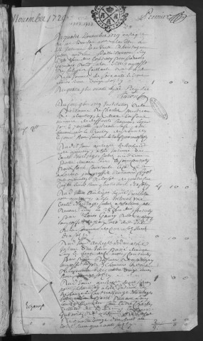 Centième denier et insinuations suivant le tarif (4 novembre 1729-7 avril 1733)