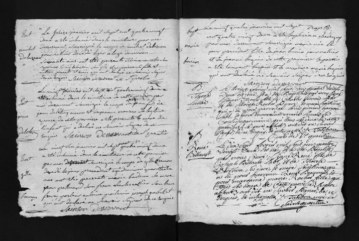 Baptêmes, mariages, sépultures, 1782