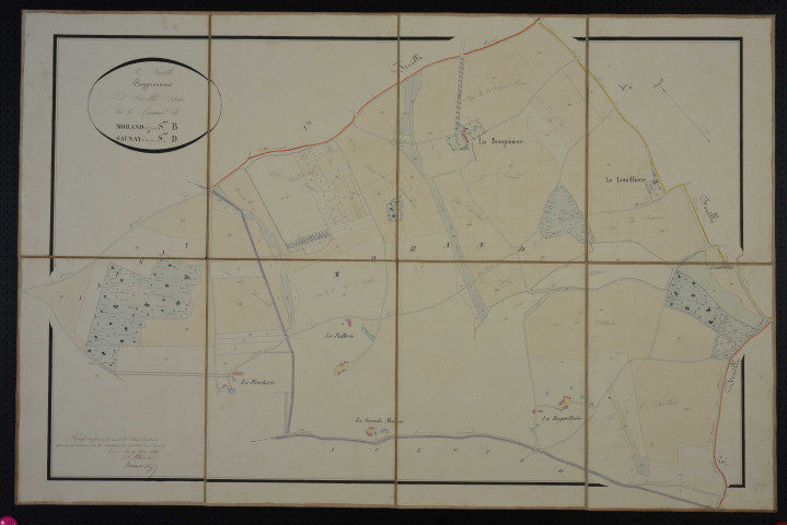 Plans parcellaires (extraits des plans du cadastre napoléonien de Morand et Saunay), 1845.