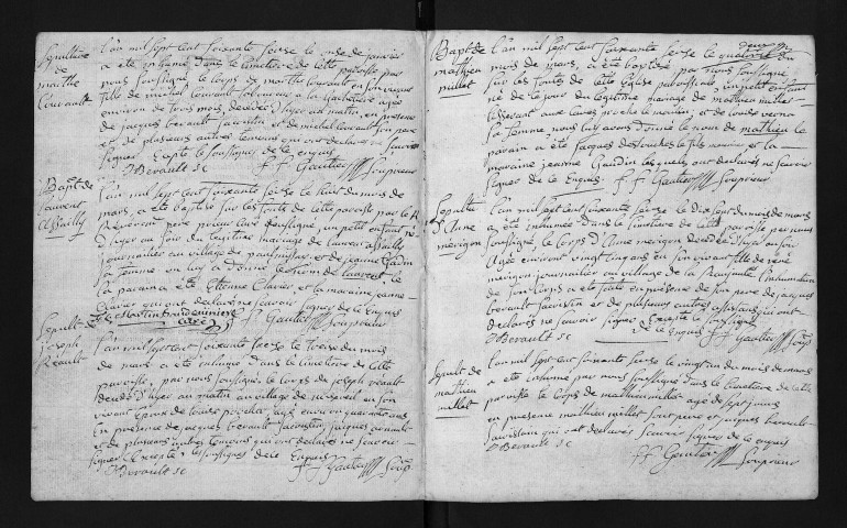 Collection du greffe. Baptêmes, mariages, sépultures, 1776