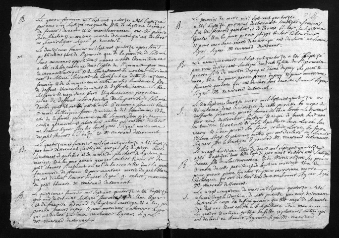 Baptêmes, mariages, sépultures, 1714-1715 - Les années 1702-1713 sont lacunaires dans la collection du greffe