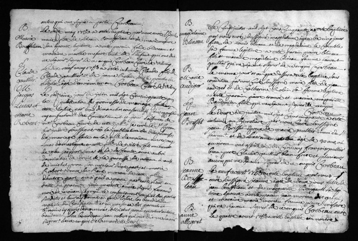 Baptêmes, mariages, sépultures, avril 1750-1751