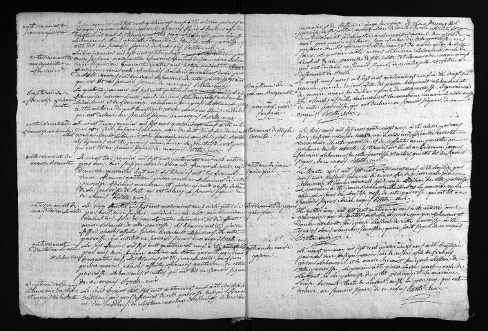 Baptêmes, mariages, sépultures, 1789