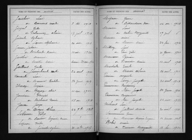 Naissances, mariages, décès