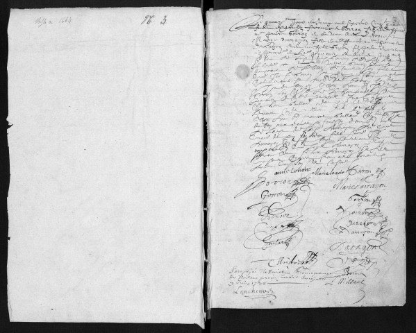 Collection communale. Baptêmes, 1645-1664, mariages, 1649-1664, sépultures, août 1646-mars 1654