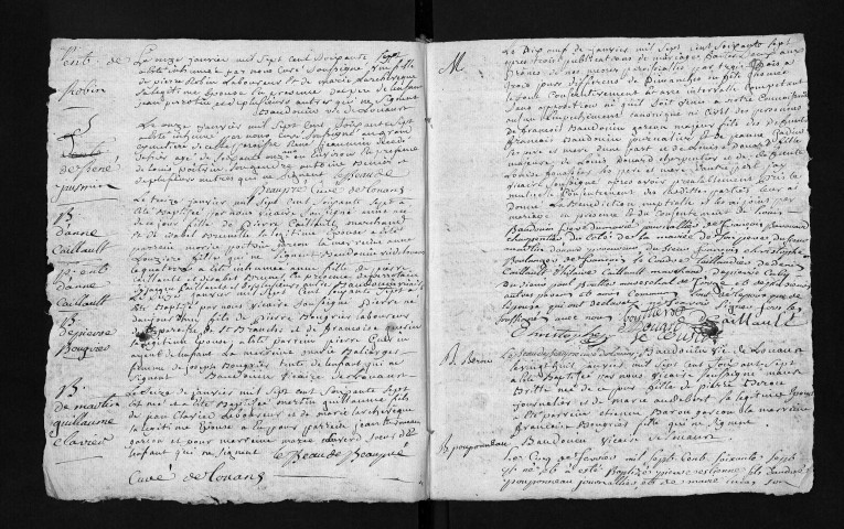 Collection du greffe. Baptêmes, mariages, sépultures, 1767