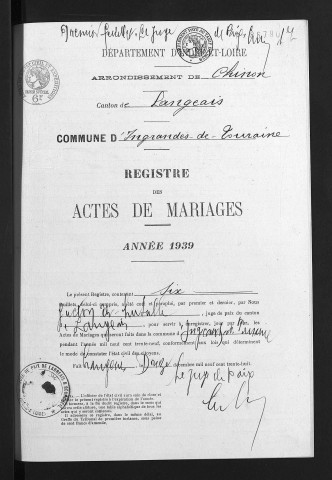 Mariages, 1939