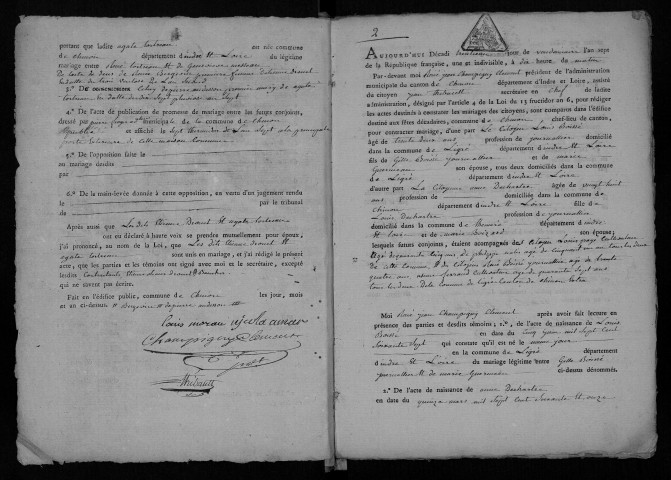 Mariages, an VIII-an XII