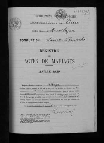 Mariages, 1939
