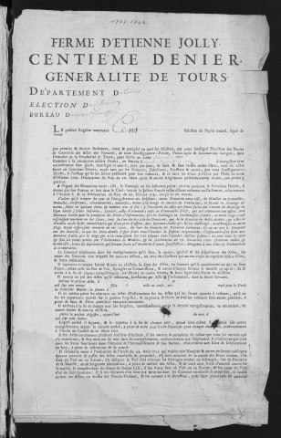 Centième denier (26 avril 1737-3 avril 1742) et insinuations suivant le tarif (1er juillet 1741-3 avril 1742)
