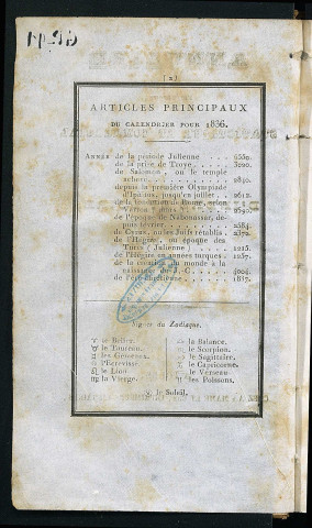 Annuaire du département de l'Indre-et-Loire - 1837.