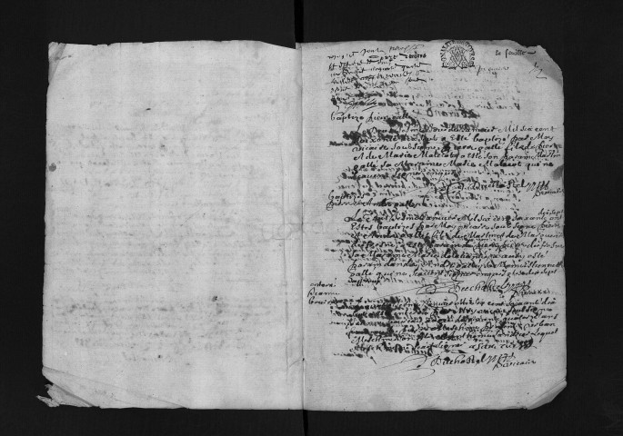 Collection du greffe. Baptêmes, mariages, sépultures, 1677 - Les années 1671-1676 sont lacunaires dans cette collection