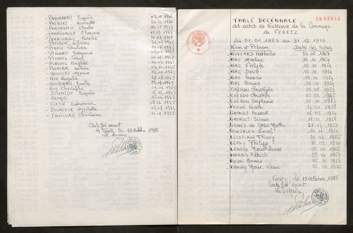 Naissances, mariages, décès