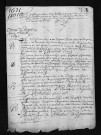 Collection du greffe. Baptêmes, mariages, sépultures, 1671