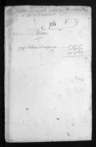 Collection du greffe. Baptêmes, mariages, sépultures, 1781