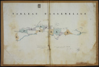 Plans des biens communaux de Bréhémont : tableau d'assemblage et sections A à K.