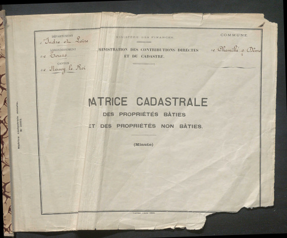 Table des comptes de la matrice. Comptes actifs personnes morales et A - G.