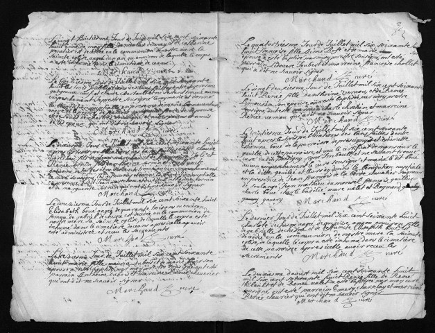 Collection du greffe. Baptêmes, mariages, sépultures, janvier-7 novembre 1668