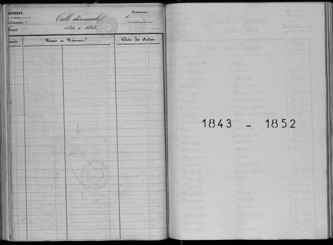 Naissances, mariages, décès