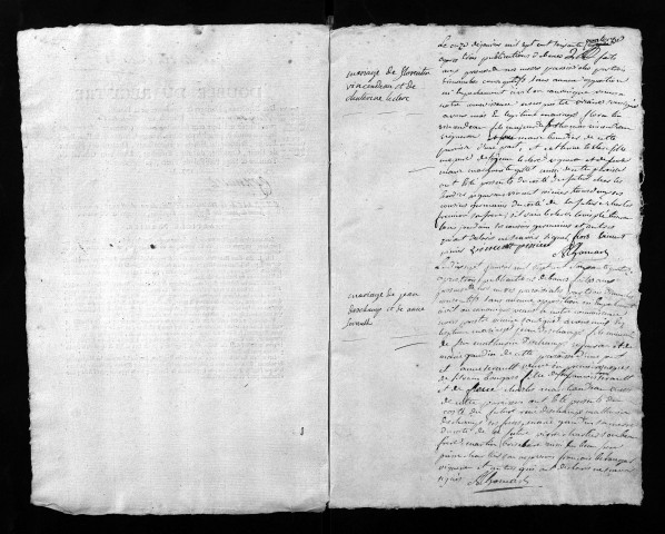 Collection du greffe. Baptêmes, mariages, sépultures, 1774