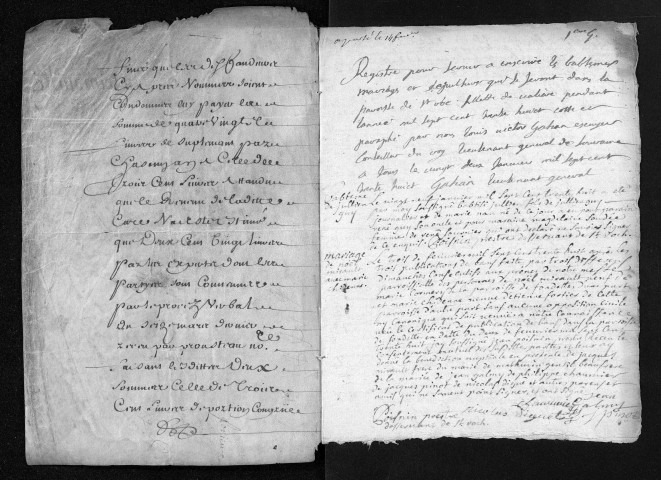 Collection du greffe. Baptêmes, mariages, sépultures, 1738