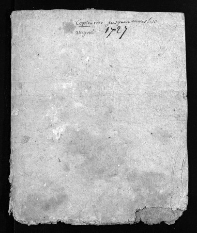 Collection du greffe.Baptêmes, mariages, sépultures, janvier-10 mars 1727 (registre inachevé)