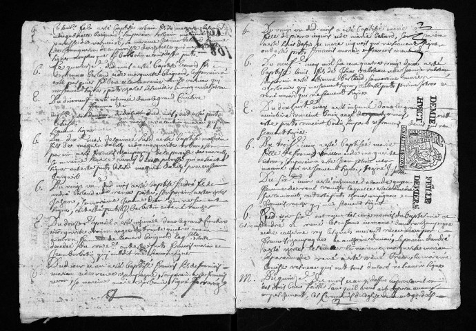 Baptêmes, mariages, sépultures, 1682 - L'année 1681 est lacunaire dans la collection du greffe