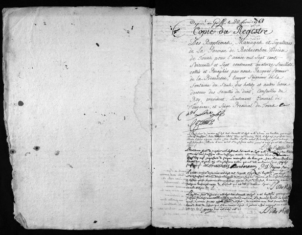 Baptêmes, mariages, sépultures, 1767