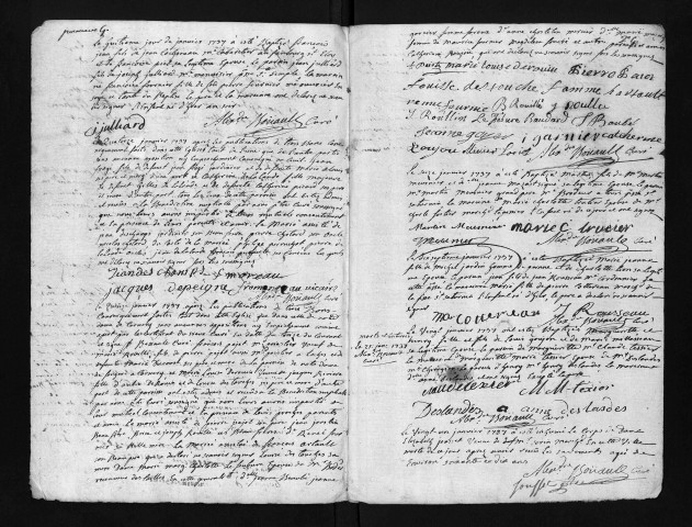 Baptêmes, mariages, sépultures, 1737 - Les années 1735-1736 sont lacunaires dans la collection du greffe