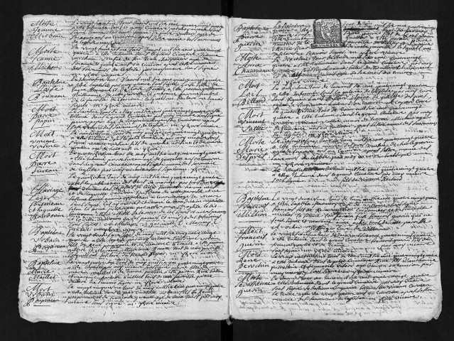 Baptêmes, mariages, sépultures, 1684