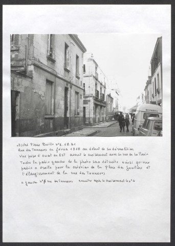 Rue des Tanneurs au début de sa démolition, vue prise d'est en ouest.