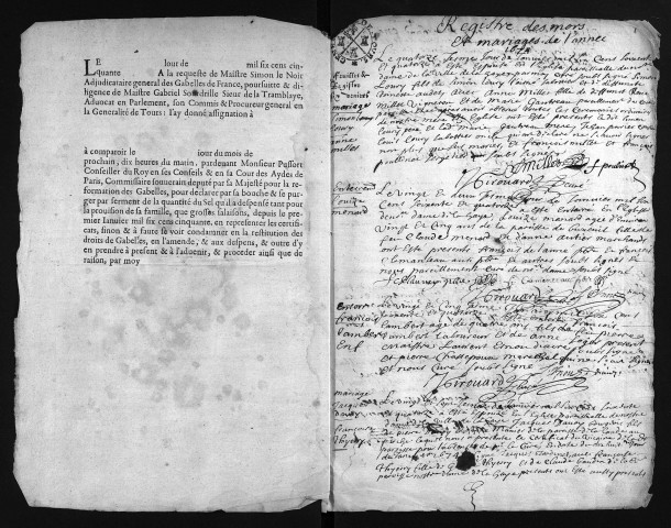 Collection du greffe. Baptêmes, mariages, sépultures, 1674 - L'année 1673 est lacunaire dans cette collection