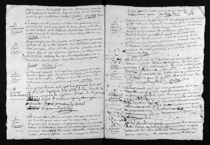 Baptêmes, mariages, sépultures, 1748