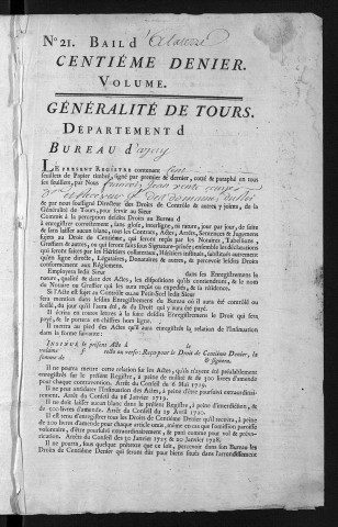 Centième denier et insinuations suivant le tarif (12 janvier 1773-11 juin 1775)