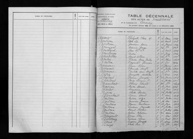 Naissances, mariages, décès