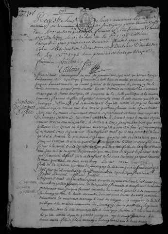 Naissances, mariages, décès, 1793-an X - Pour les mariages de l'an VII et de l'an VIII, se reporter à la municipalité de canton (Amboise)