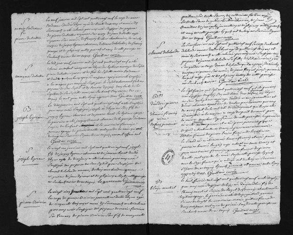 Collection du greffe. Baptêmes, mariages, sépultures, 1789