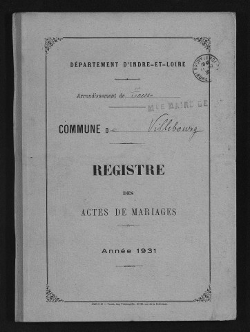 Mariages, 1931