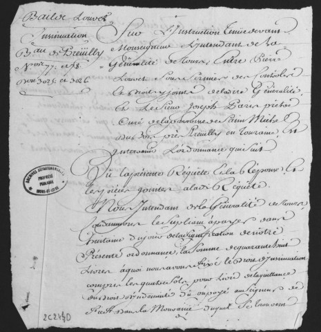 Centième denier et insinuations suivant le tarif (21 septembre 1746-15 octobre 1747)