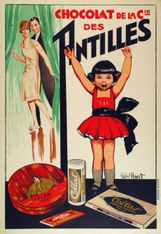 C. Vaillant (dessinateur). Affiche publicitaire pour les chocolats Collas - Compagnie des Antilles, vers 1930 (Cote AD37 99Fi0811)